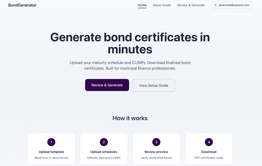Bond Generator screenshot 1