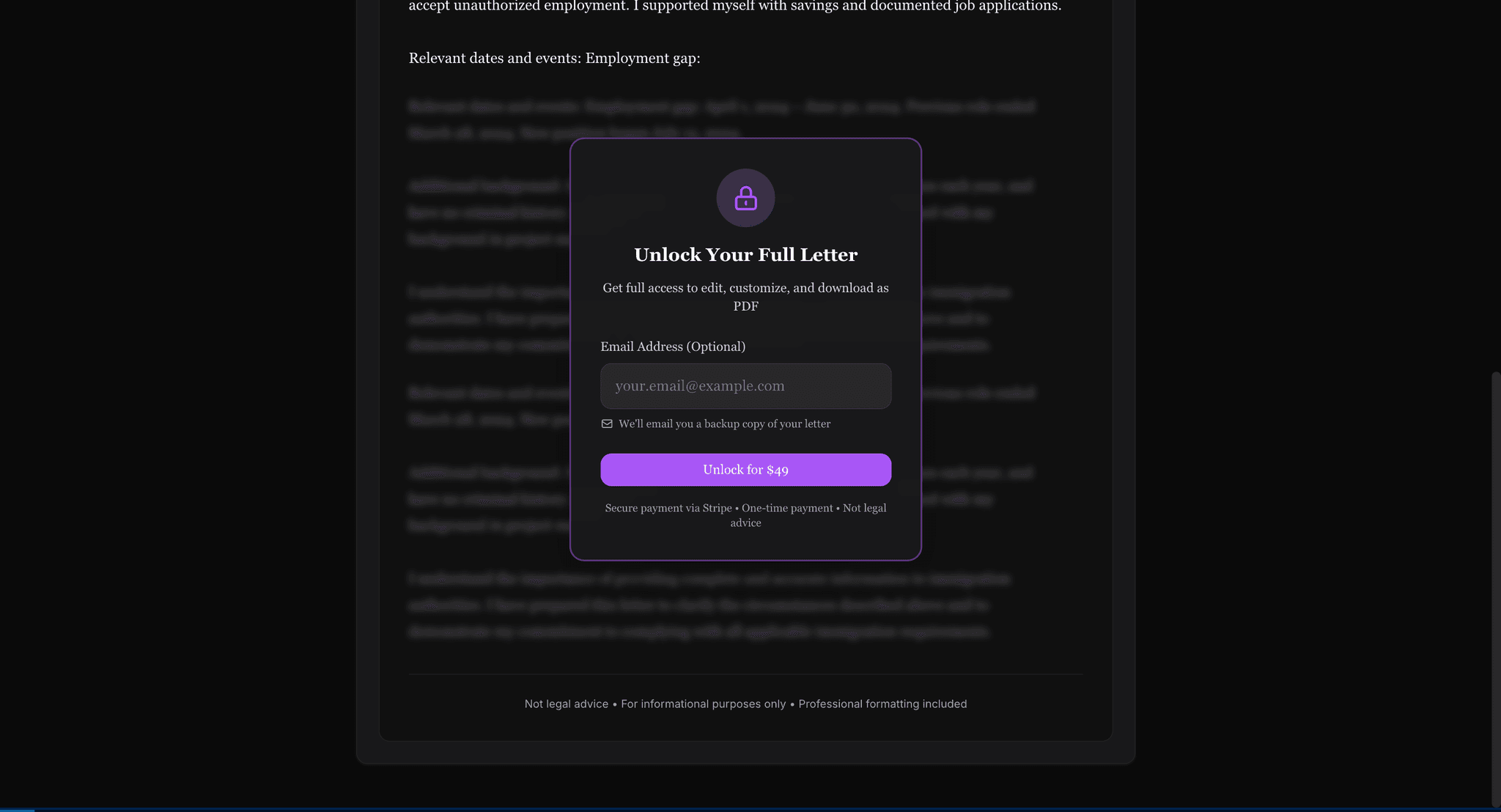 Immigration Letter Generator screenshot 8